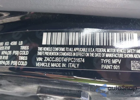 2015 Jeep Renegade Limited from USA, damaged, VIN ZACCJBDT4FPC31674